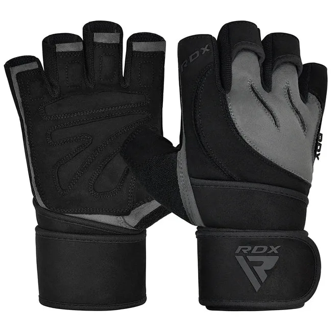 Перчатки для спортзала RDX L4 Open Finger Weightlifting Gym Grey