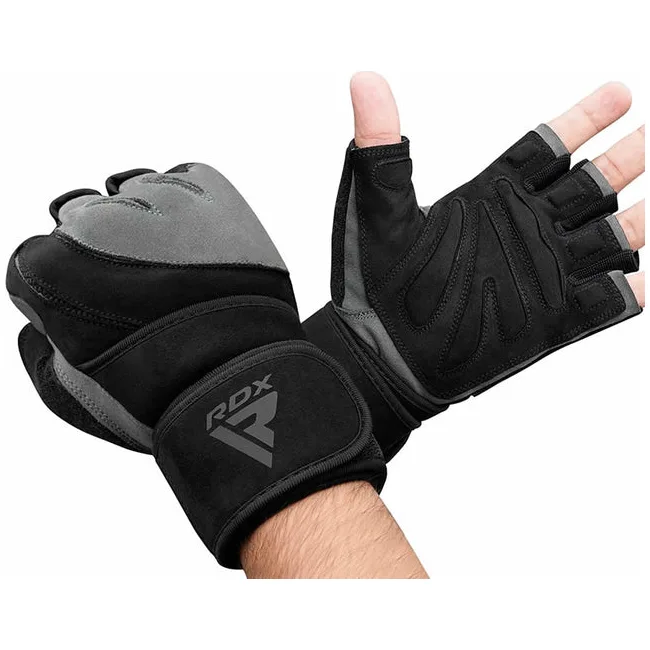 Перчатки для спортзала RDX L4 Open Finger Weightlifting Gym Grey