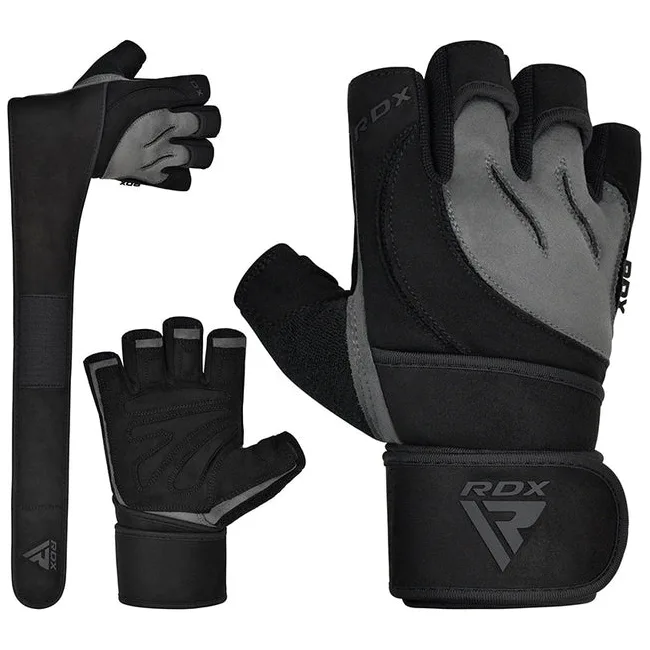 Перчатки для спортзала RDX L4 Open Finger Weightlifting Gym Grey