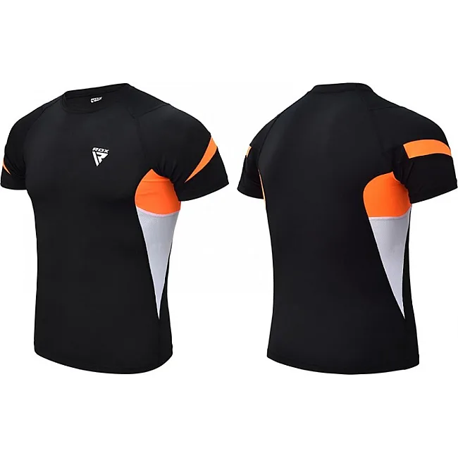 Рашгард с коротким рукавом RDX Lycra Orange