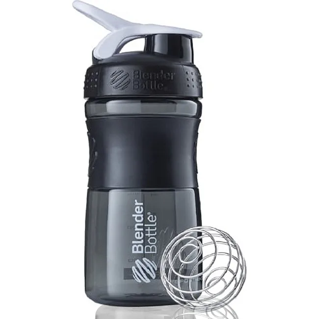 Спортивный шейкер-бутылка BLENDERBOTTLE SportMixer Flip 20oz/590мл Black/White