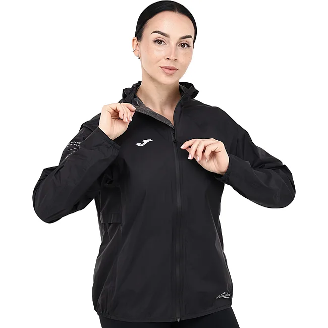 Куртка дождевик с капюшоном женская JOMA TRAIL LONDON 902684-100 (Черный)
