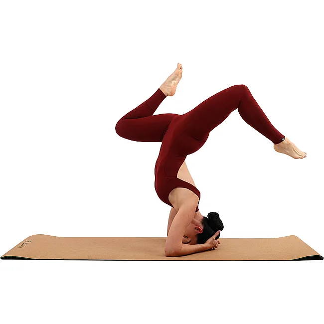 Коврик для йоги Пробковый каучуковый двухслойный Yoga mat BLOOM LB7121 183x61мx0.6cм