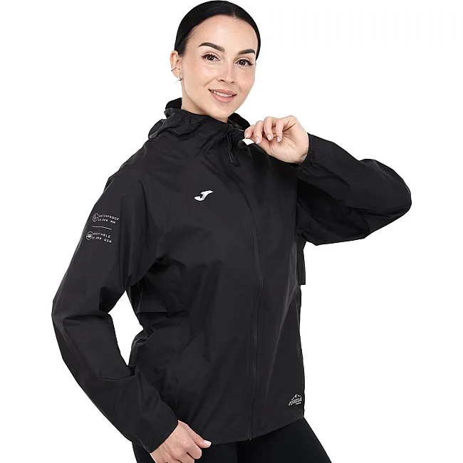 Куртка дождевик с капюшоном женская JOMA TRAIL LONDON 902684-100 (Черный)