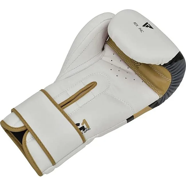 Боксерські рукавиці RDX BOXING GLOVES BGR-F7 білий, золотий
