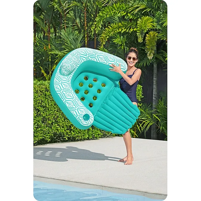 Кресло надувное для плавания Bestway Comfort Plush Pro 43719 145 х 120 см, бирюзовое