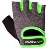Перчатки для фитнеса PowerPlay 2935 женские Серо-Зеленые