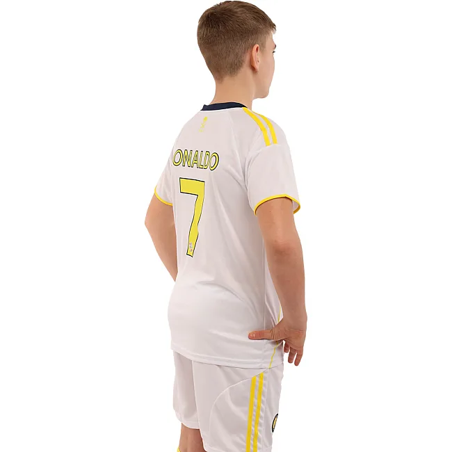 Футбольна форма дитяча із символікою клубу AL NASSR RONALDO 7 резервна 2026 SP-SPORT CO-7361 (Білий)