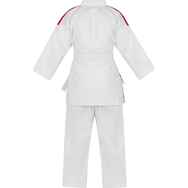Кімоно для дзюдо Adidas Club з червоними смугами на плечах (білий) J350P