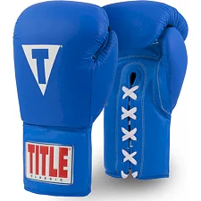 Боксерские перчатки TITLE Classic Originals Leather Training Gloves Lace 2.0 Синие
