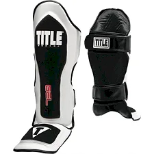 Защита голени и стопы (Щитки) TITLE GEL Elite Pro Shin & Instep Guards Белая с черным