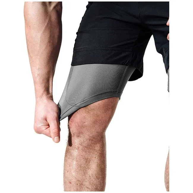 Компрессионные шорты для ММА RDX MMA T16 2-в-1 BLACK/GREY