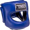 Шлем с бампером кожаный TOP KING Pro Training TKHGPT-CC (Синий)