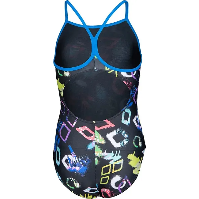 Купальник закрытый для девочек Arena GRAFFITI SWIMSUIT LIGHT DROP B черный, мультиколор