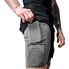 Компрессионные шорты для ММА RDX MMA T16 2-в-1 BLACK/GREY