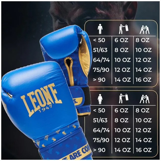 Боксерские перчатки Leone GN220 DNA Blue (бинты 4 м. в комплекте)