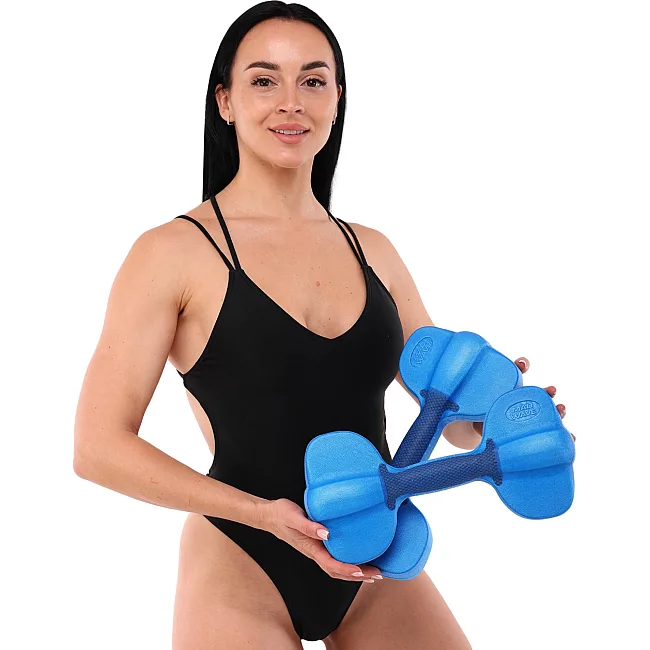 Гантели для аквафитнеса и аквааэробики аква-гантели Aqua Dumbbells MADWAVE
 Aquaaerobics Pair M082503 2шт (Синий)