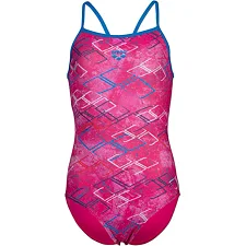 Детский купальник Arena DALY SWIMSUIT LIGHT DROP BACK розовый, белый, голубой