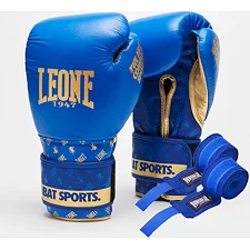 Боксерські рукавиці Leone GN220 DNA Blue (бинти 4 м. в комплекті)