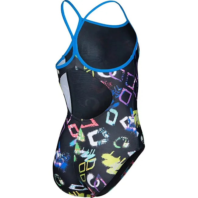 Купальник закрытый для девочек Arena GRAFFITI SWIMSUIT LIGHT DROP B черный, мультиколор