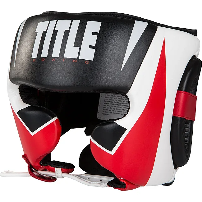 Боксерский шлем TITLE MMA Command Black/White/Red (капа в комплекте)
