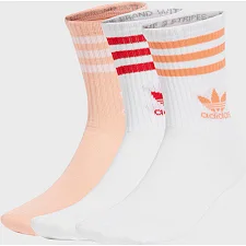 Шкарпетки жіночі Adidas CREW SOCK 3STR білий, рожевий, червоний