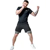 Компрессионные шорты для ММА RDX MMA T16 2-в-1 BLACK/GREY