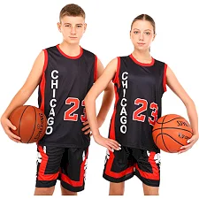 Детская баскетбольная форма NBA клуб Chicago Bulls 23 BA-6608 (Черный-красный)