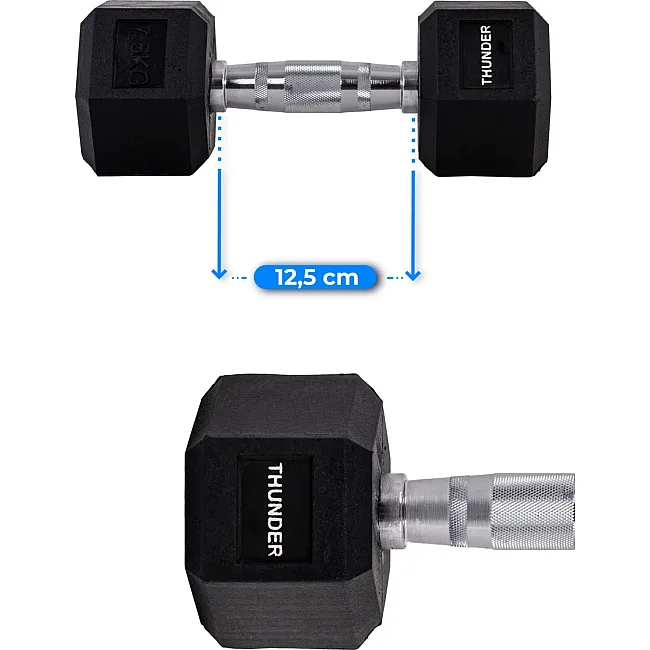 Гантель шестигранная THUNDER 7,5 кг (1шт)