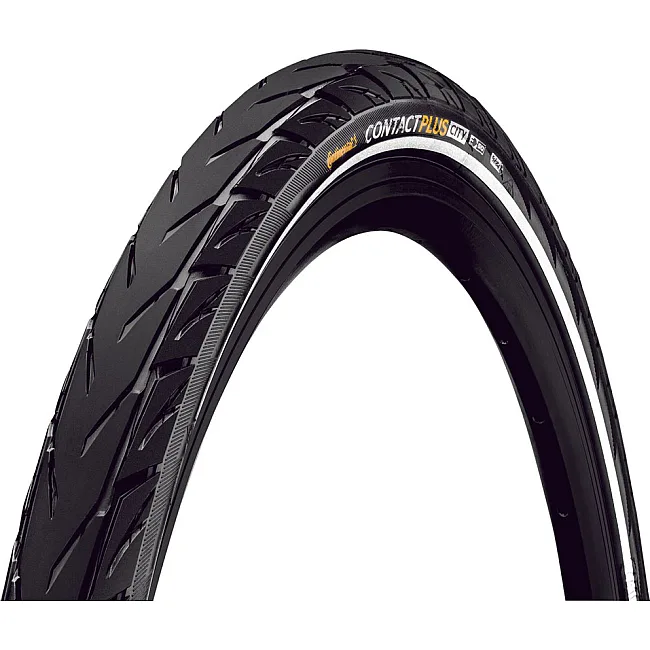 Покрышка Continental Contact Plus City, 26 x 2.20, черная, не складная, светоотражающая
