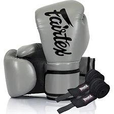 Боксерские перчатки Fairtex BGV14 Grey (бинты в комплекте)