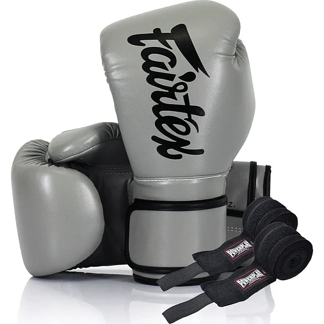 Боксерские перчатки Fairtex BGV14 Grey (бинты в комплекте)