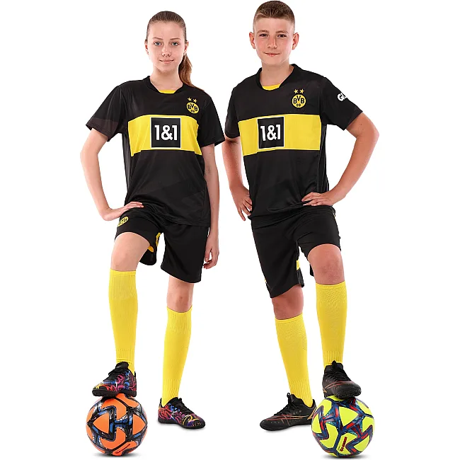 Футбольна форма дитяча із символікою клубу
 BORUSSIA DORTMUND гостьова 2025 SP-SPORT

 CO-4749 20-28 (Чорний-жовтий)