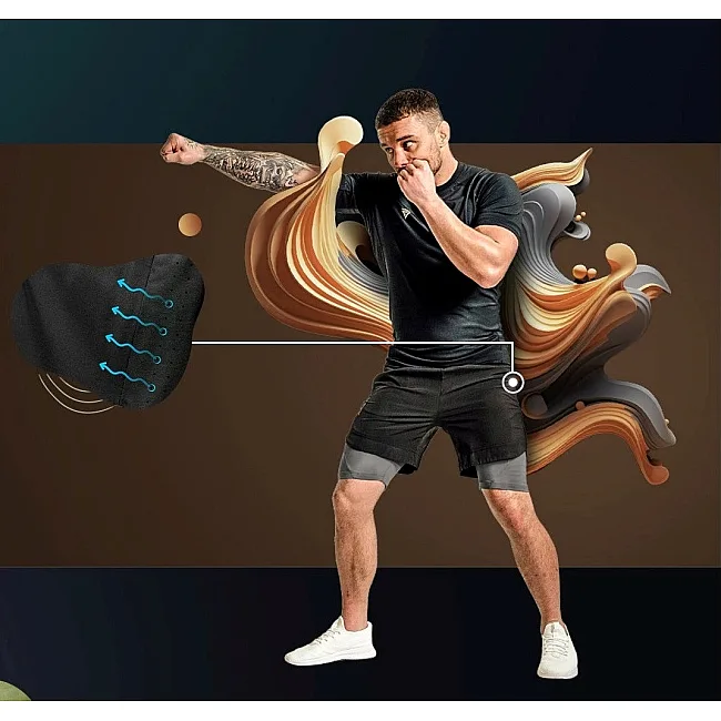 Компрессионные шорты для ММА RDX MMA T16 2-в-1 BLACK/GREY