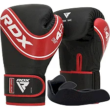 Детские боксерские перчатки RDX 4B Robo Kids Red/Black 6 унций (капа в комплекте)