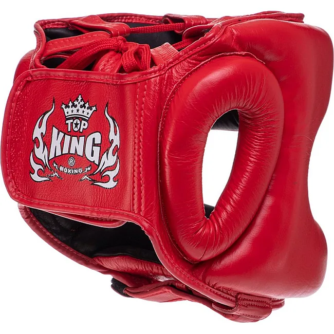 Шлем с бампером кожаный TOP KING Pro Training TKHGPT-CC (Синий)