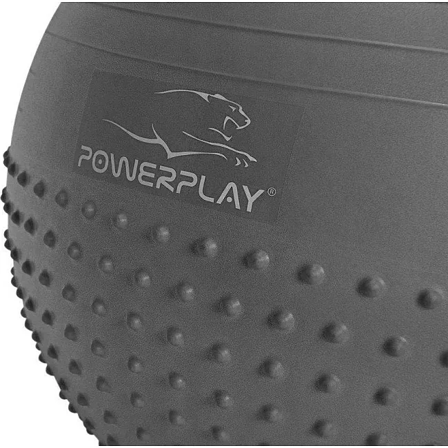 Фитнес мяч (фитбол) полумассажный POWERPLAY 4003 Ø65см Серый + насос