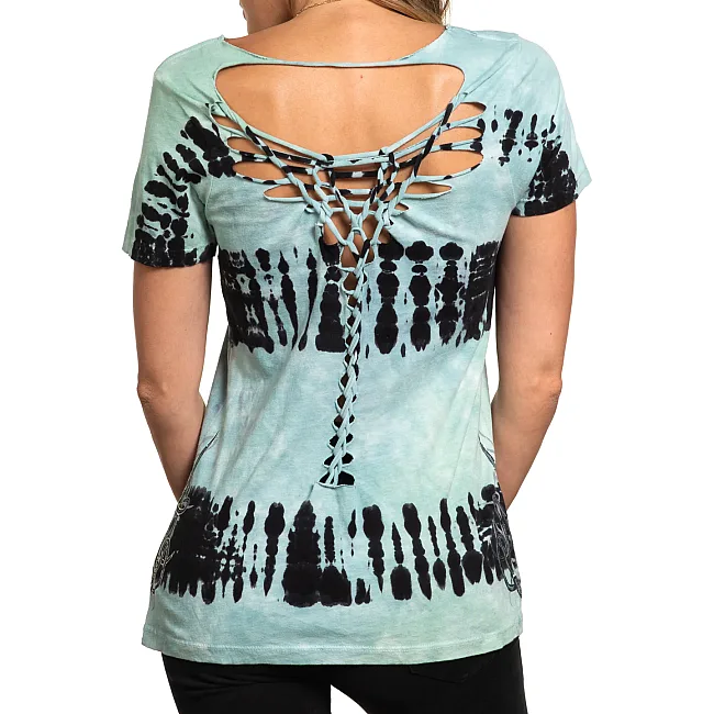 Футболка женская AFFLICTION Celtic Heart Scoop Neck Earthquake Wash