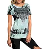 Футболка женская AFFLICTION Celtic Heart Scoop Neck Earthquake Wash