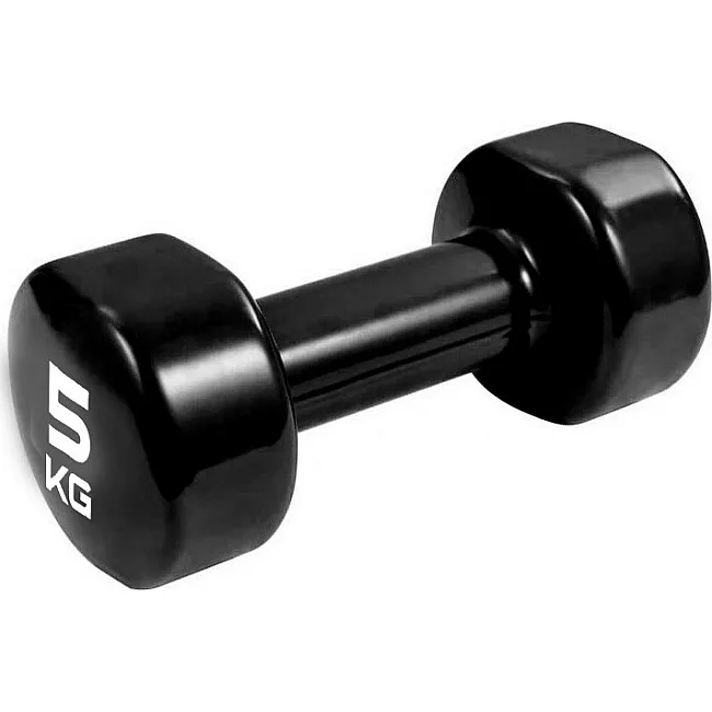 Гантель виниловый POWERPLAY 4125 Achilles 5кг. Черная (1шт)