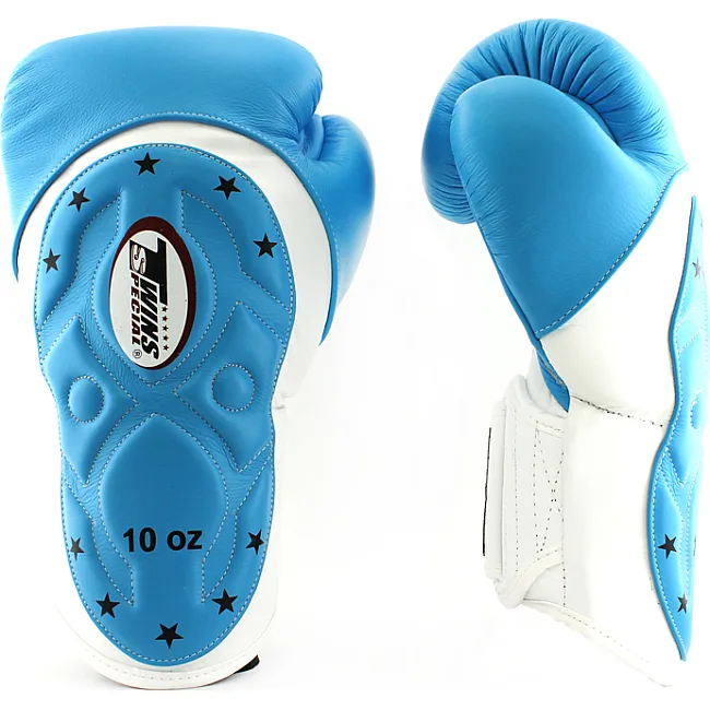 Перчатки для бокса TWINS Velcro Extra Design BGVL6-MK White Lightblue