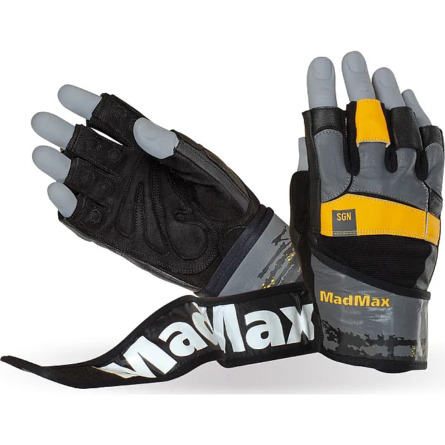 Перчатки для фитнеса MADMAX MFG-880 Signature Black/Grey/Yellow