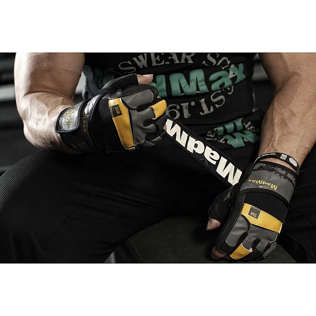 Перчатки для фитнеса MADMAX MFG-880 Signature Black/Grey/Yellow