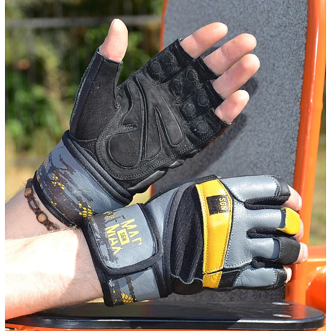 Перчатки для фитнеса MADMAX MFG-880 Signature Black/Grey/Yellow