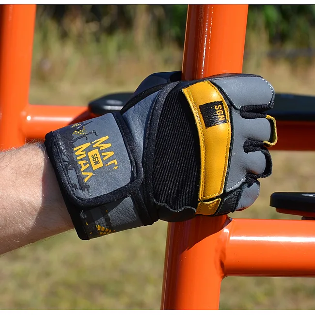 Перчатки для фитнеса MADMAX MFG-880 Signature Black/Grey/Yellow