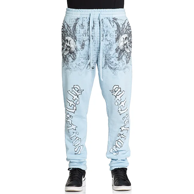 Штаны спортивные AFFLICTION Collapse Sweatpant Sky Blue Pigment Dye