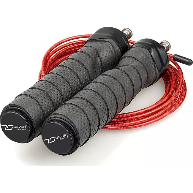 Швидкісна скакалка 7SPORTS Cross Rope 3м. на підшипниках SK-1 7S чорно-червона