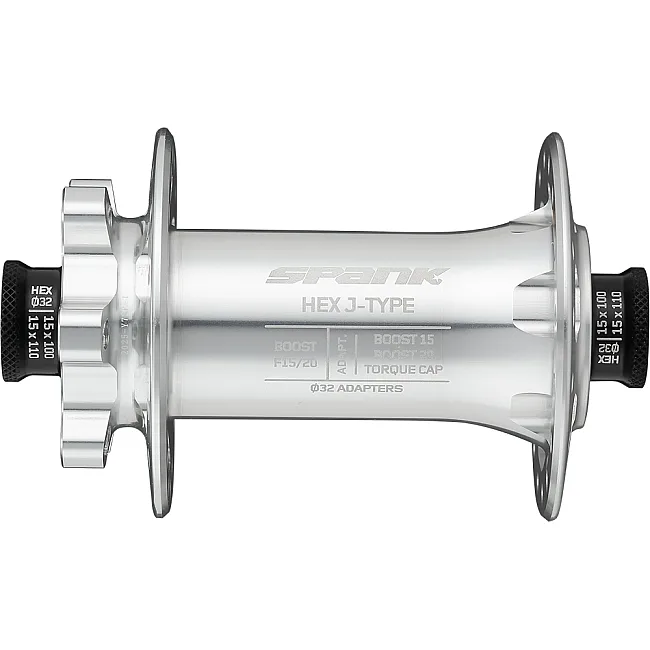 Втулка велосипедная передняя SPANK HEX J-TYPE Boost F15/20, Raw Silver