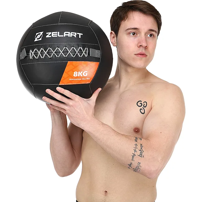 Мяч набивной медицинский для кроссфита WALL BALL ZELART
 TA-7822-8 вес-8кг