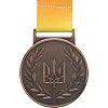 Медаль спортивная с лентой SP-SPORT UKRAINE с украинской символикой C-6210 ø5см (Серебряный)